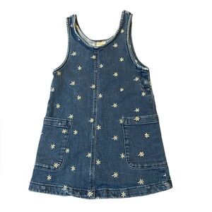 Hanna Andersson Girl’s Embroidered Denim Pull-Over Jumper Daisy Size 5
